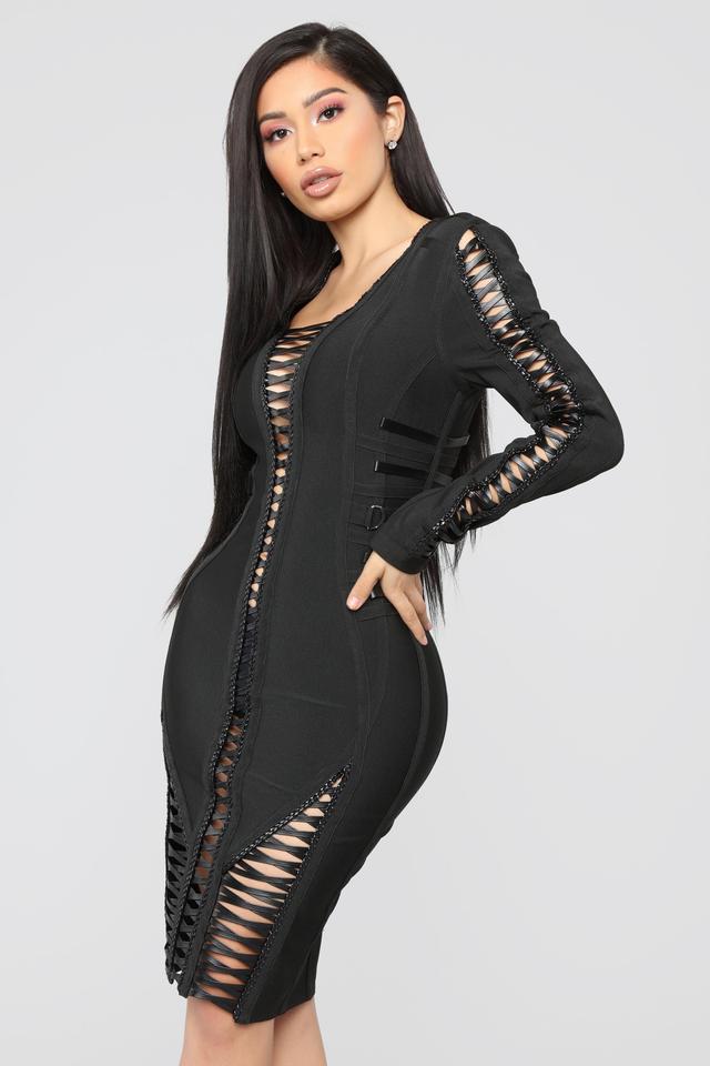 Pleasure Principle Bandage Dress - Black Product Image