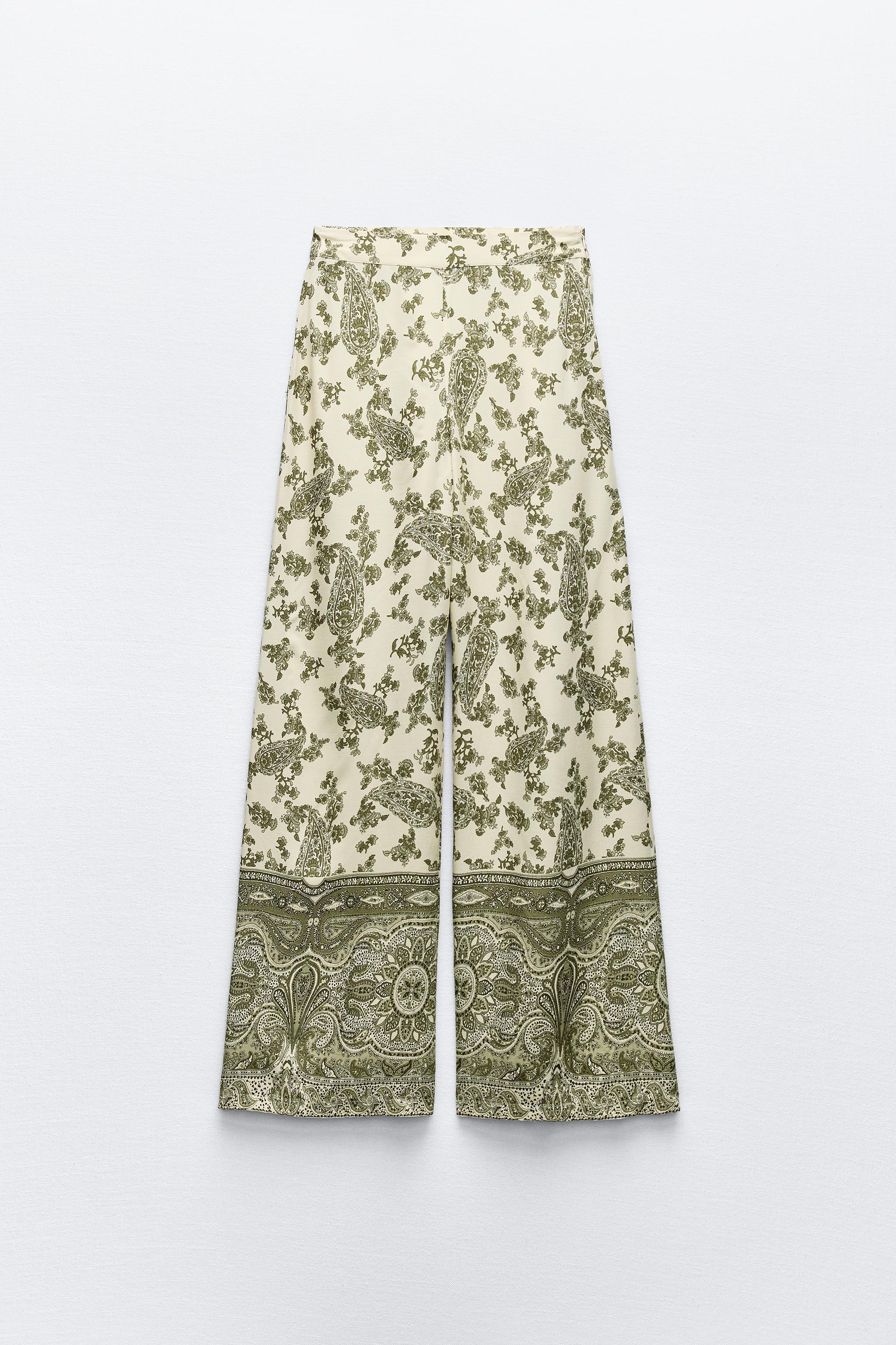 PRINTED WIDE LEG PANTS Product Image