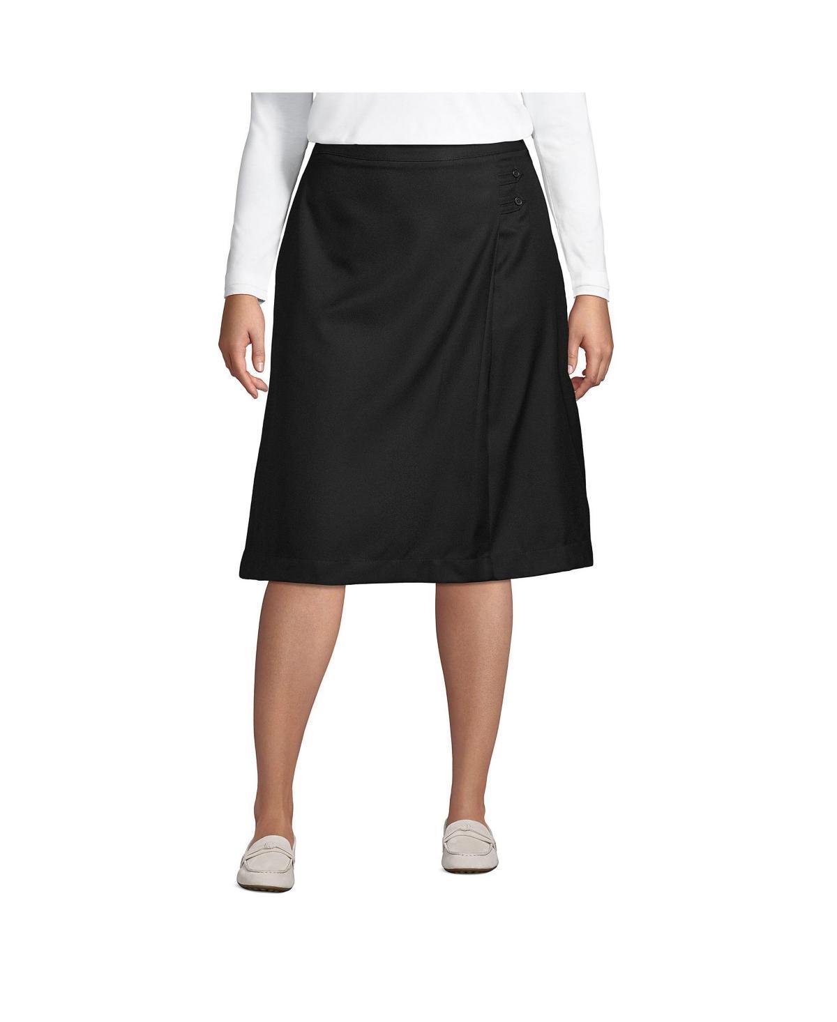 Womens Lands End Solid Below the Knee A-line Skirt Product Image