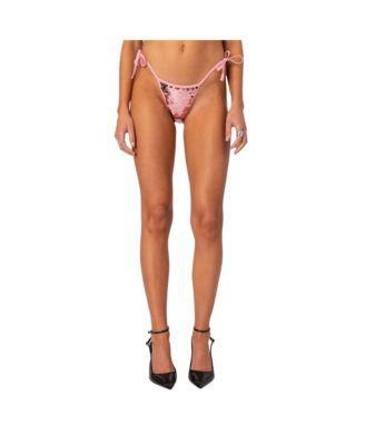 Edikted Womens Lilly Sequin String Bikini Bottom Product Image