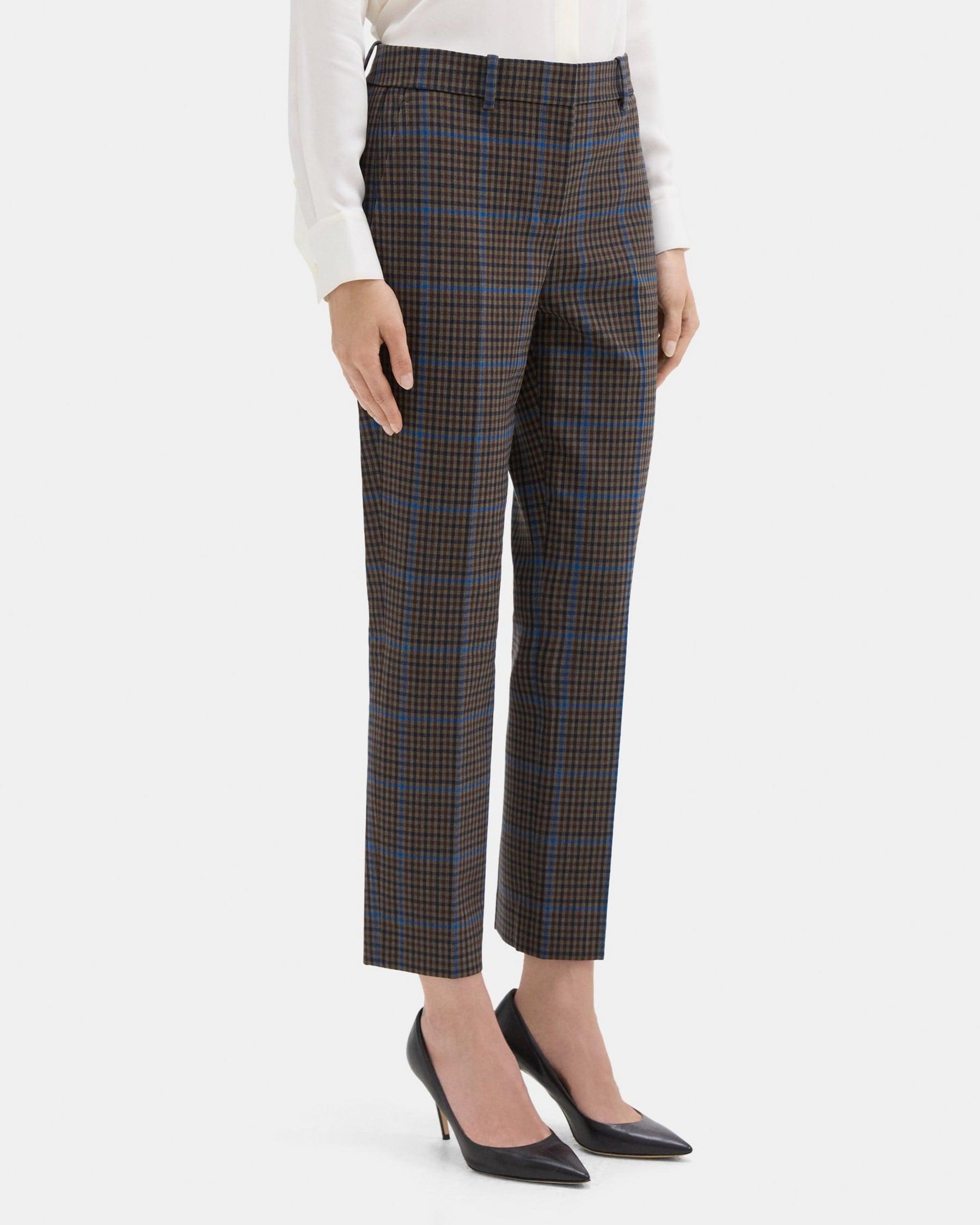 Classic Crop Pant in Windowpane Wool-Blend Product Image