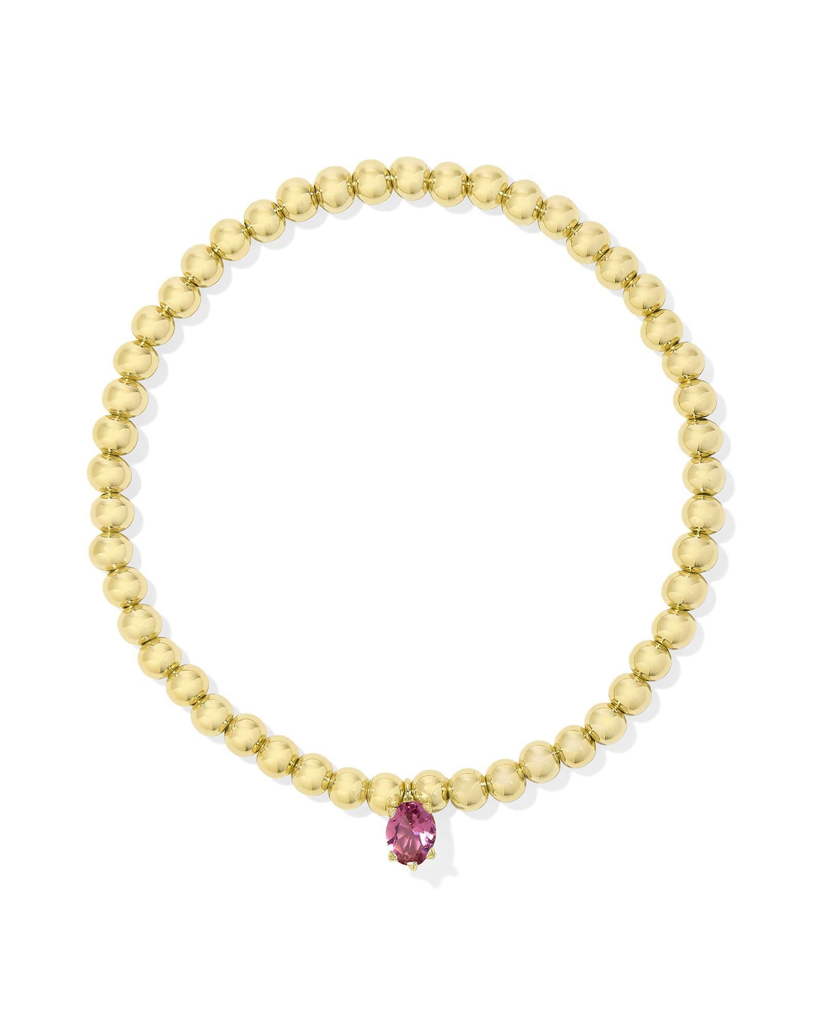 Cailin Gold Stretch Bracelet in Pink Crystal Product Image