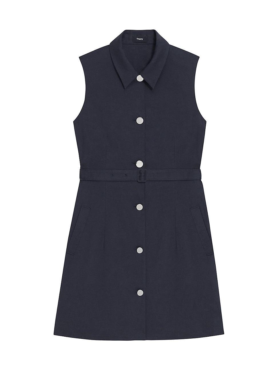 Womens Linen-Blend Military Minidress Product Image