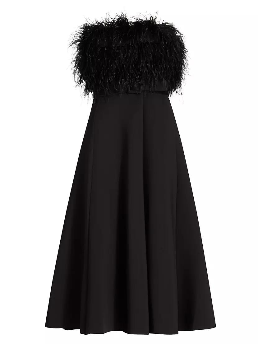 Feathered Belted Midi-Dress Product Image