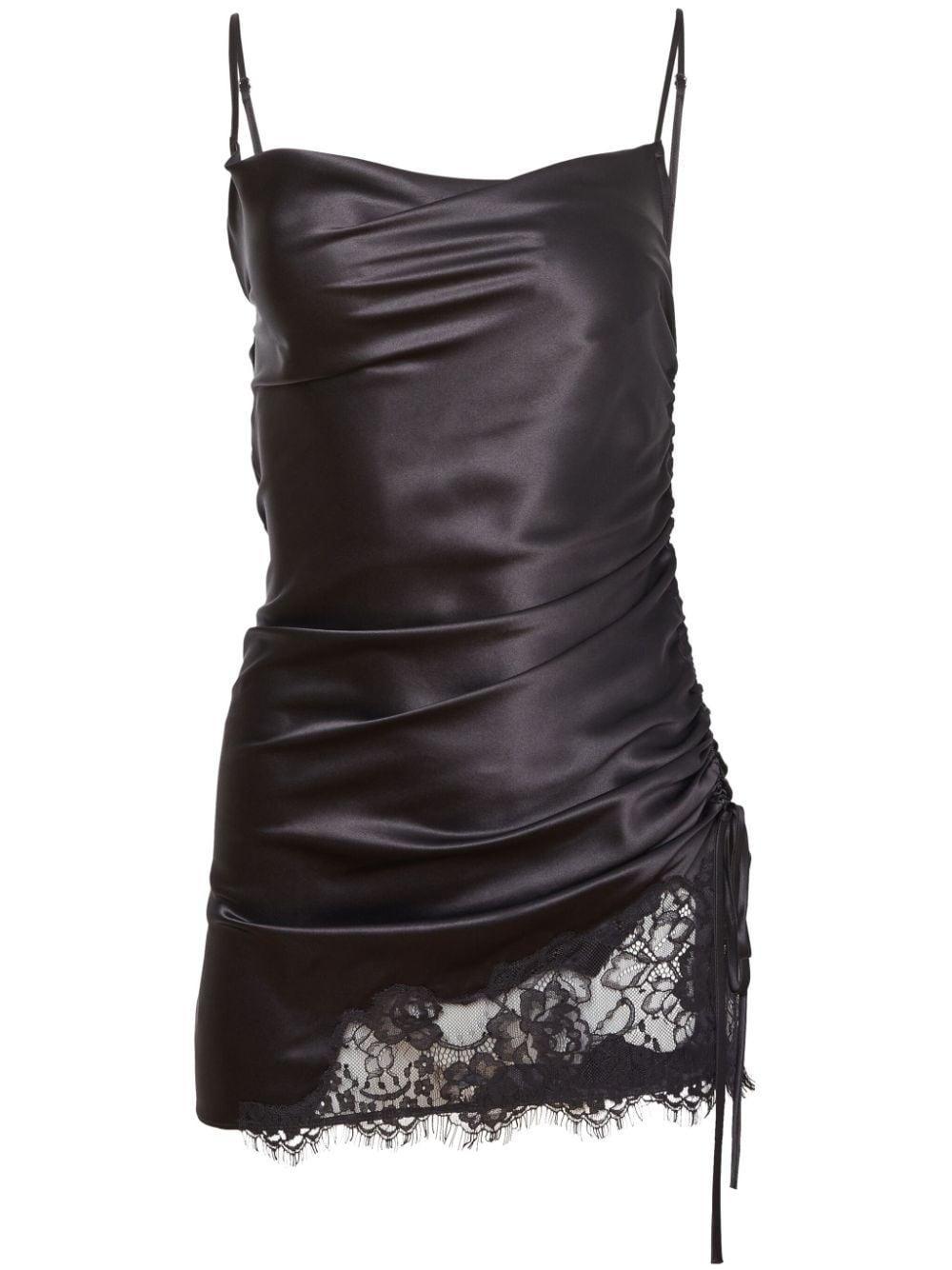 lace-panelling ruched dress Product Image