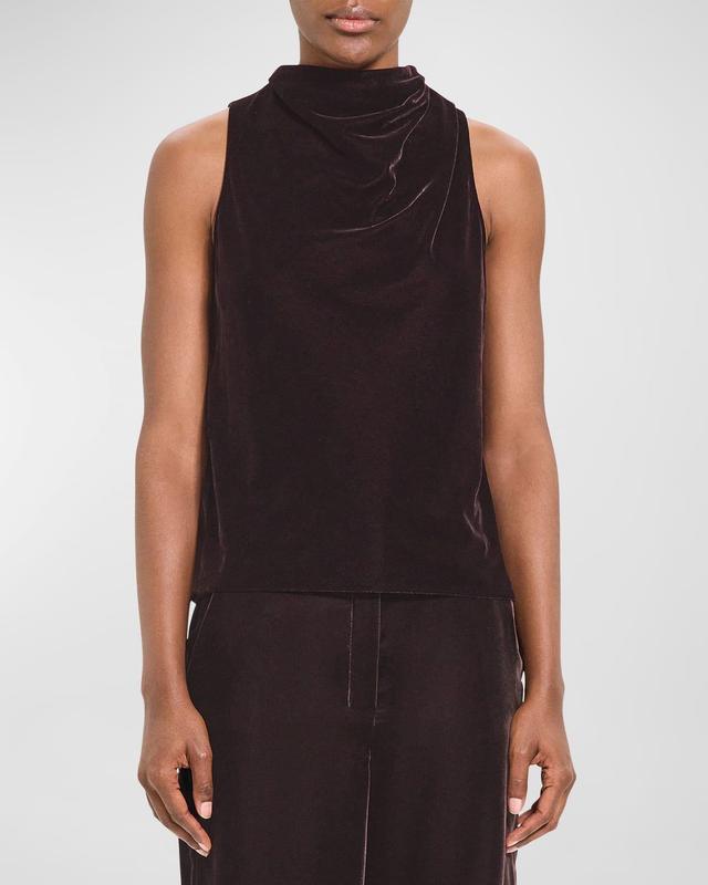 Stretch Velvet Cowl Neck Top | Theory Product Image