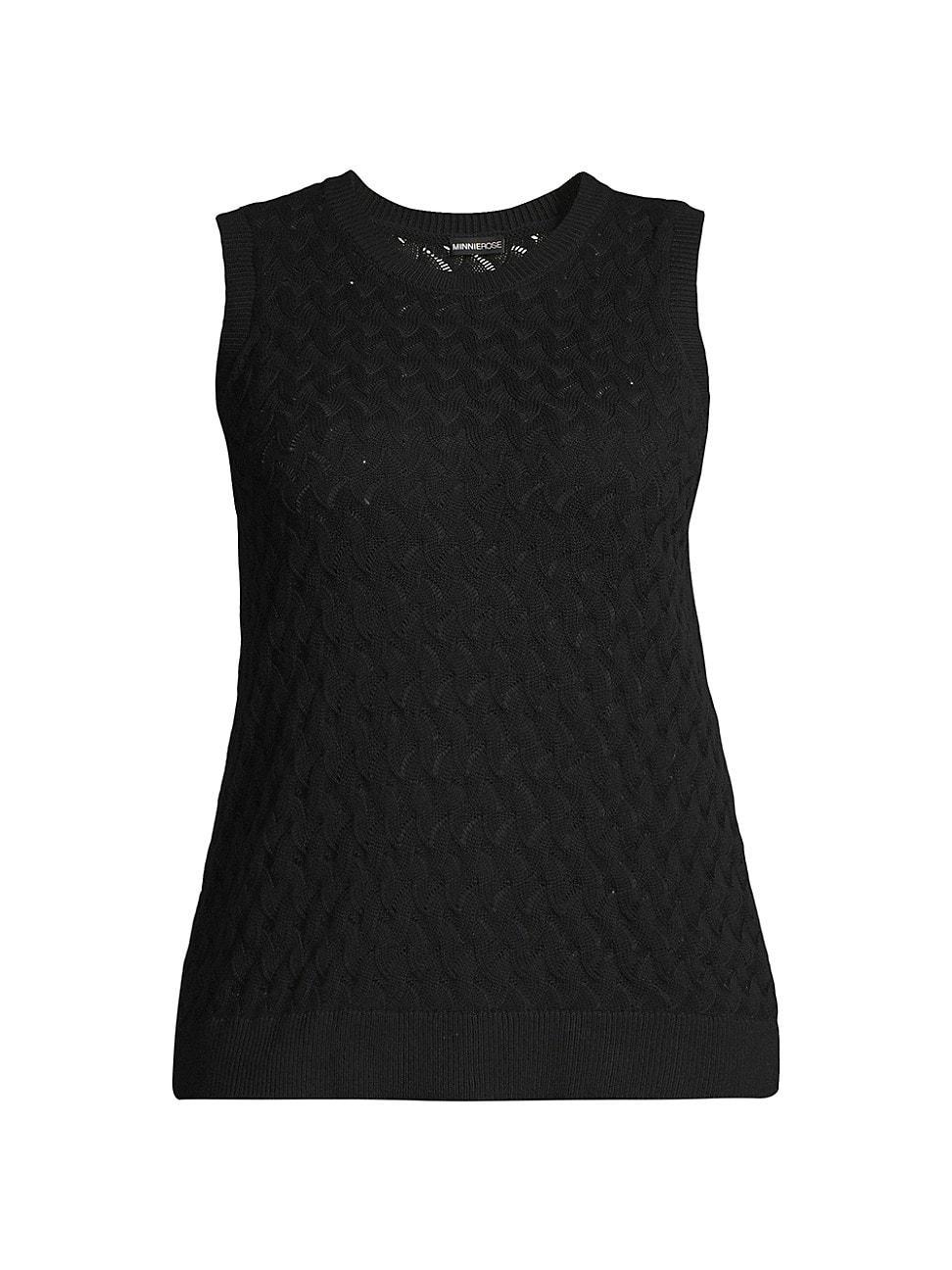 Womens Cotton-Blend Pointelle-Knit Tank Product Image