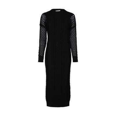 Jumbo Knitted Maxi Dress In Nero Product Image