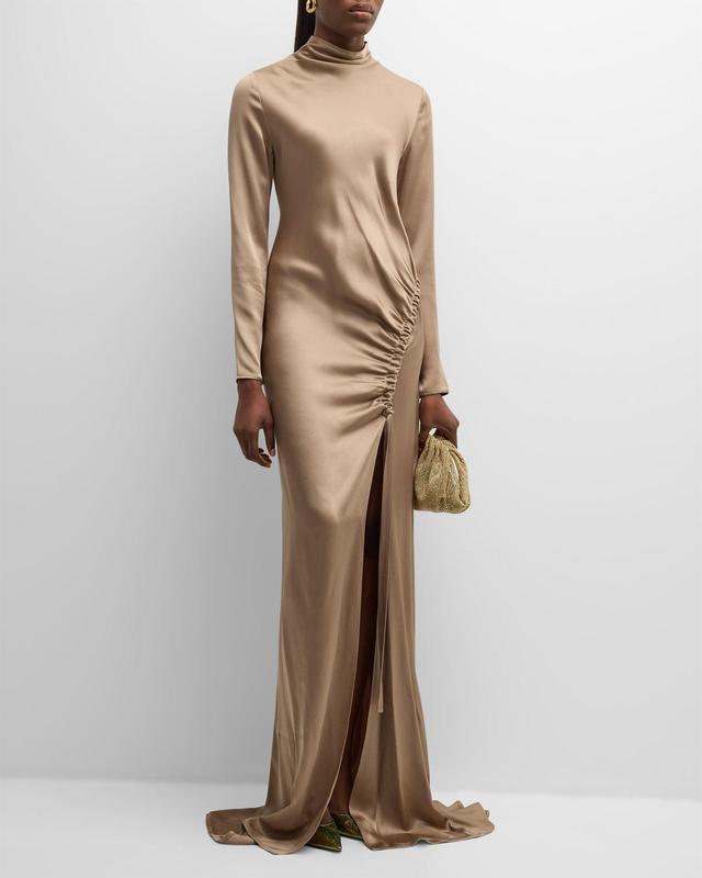 Womens Satin Bias Seam Gown Product Image