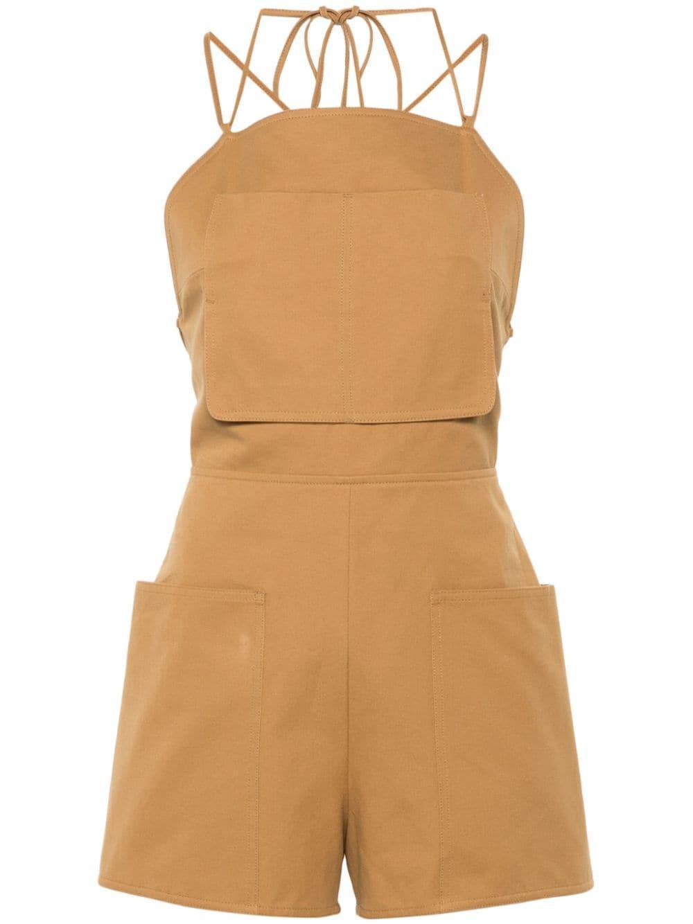 Persia Cotton Playsuit In Tobacco Product Image