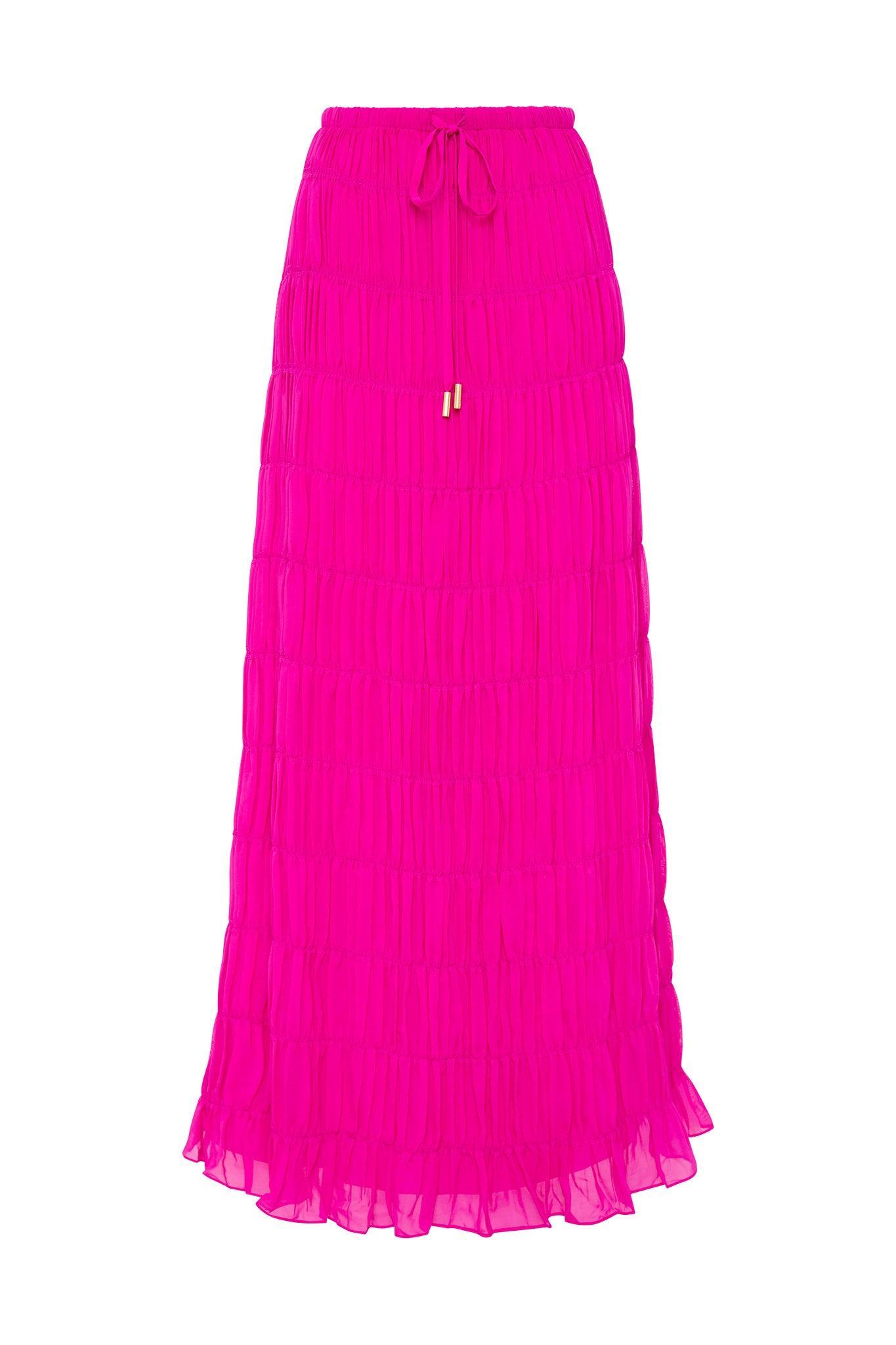 Rosewood Ruched Maxi Skirt Product Image