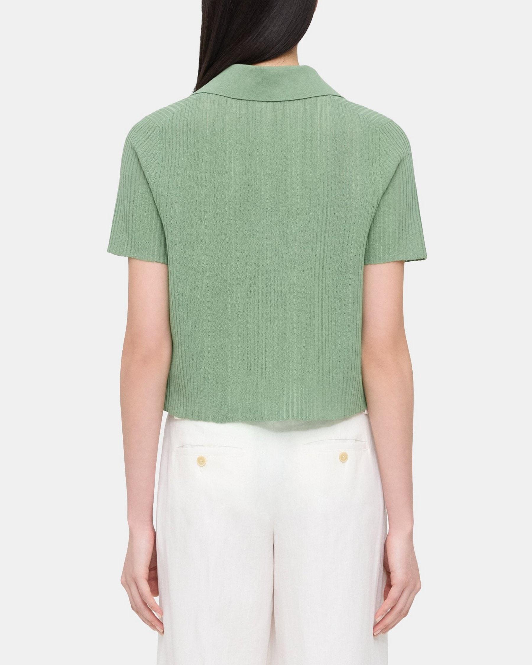 Cropped Polo in Cotton-Blend Product Image