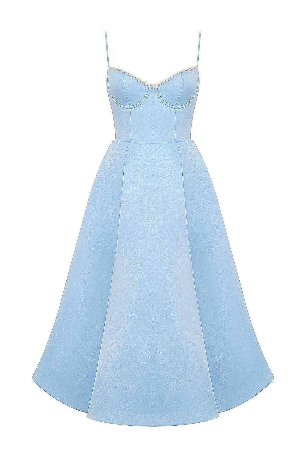 Mademoiselle Cinderella Blue Tulle Midi Dress Product Image