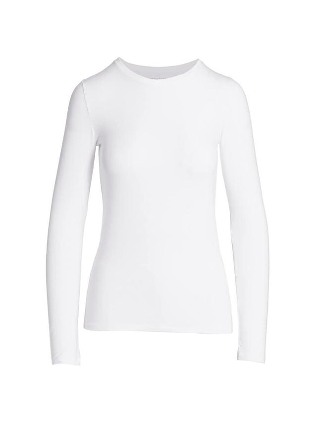 Womens Soft Touch Crewneck Long-Sleeve Top Product Image