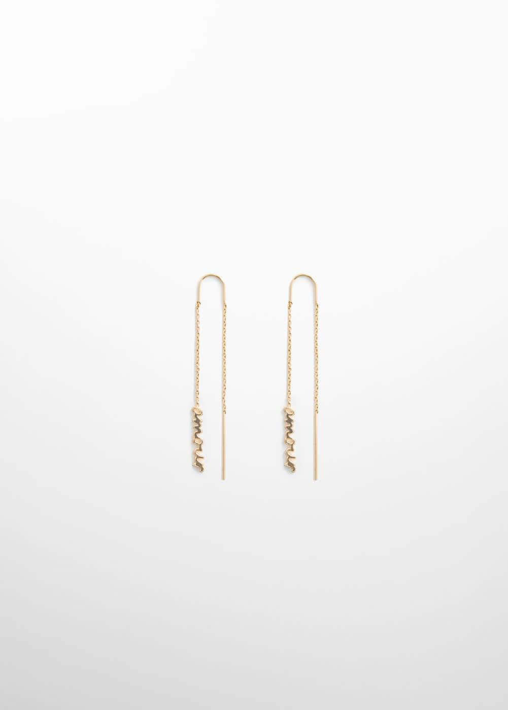 MANGO - Letter thread earrings - One size - Women Product Image