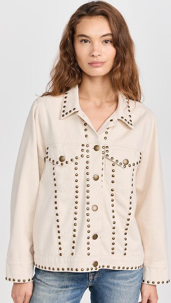 THE GREAT. The Studded Slouchy Jean Jacket | Shopbop Product Image