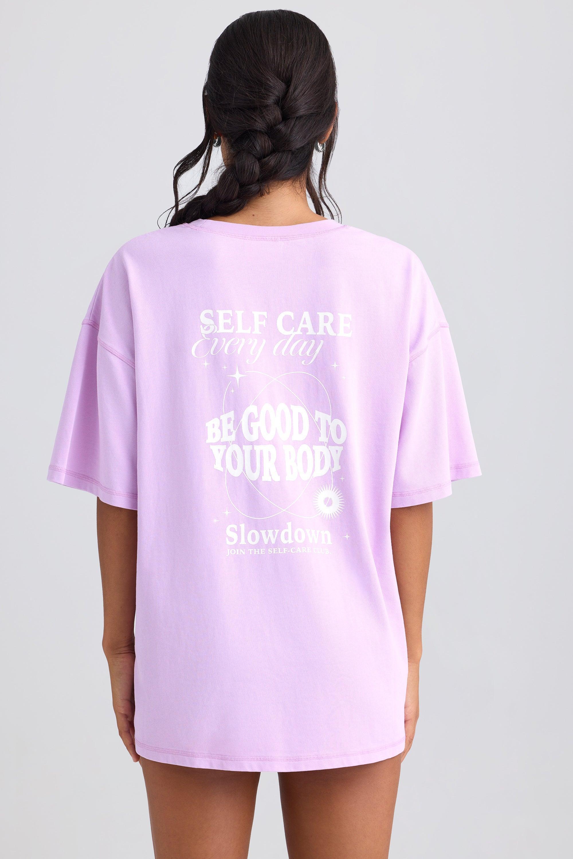 Oversized Short-Sleeve T-Shirt in Violet Pink Product Image