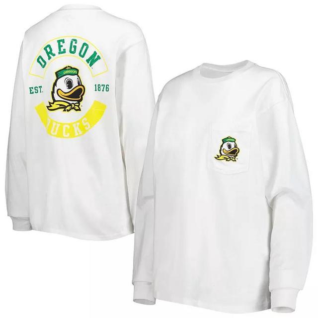 Womens League Collegiate Wear Oregon Ducks Oversized Pocket Long Sleeve T-Shirt Product Image