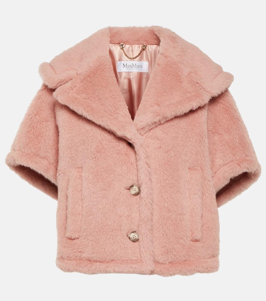 MAX MARA Cambusa Teddy Cape In Pink & Purple Product Image