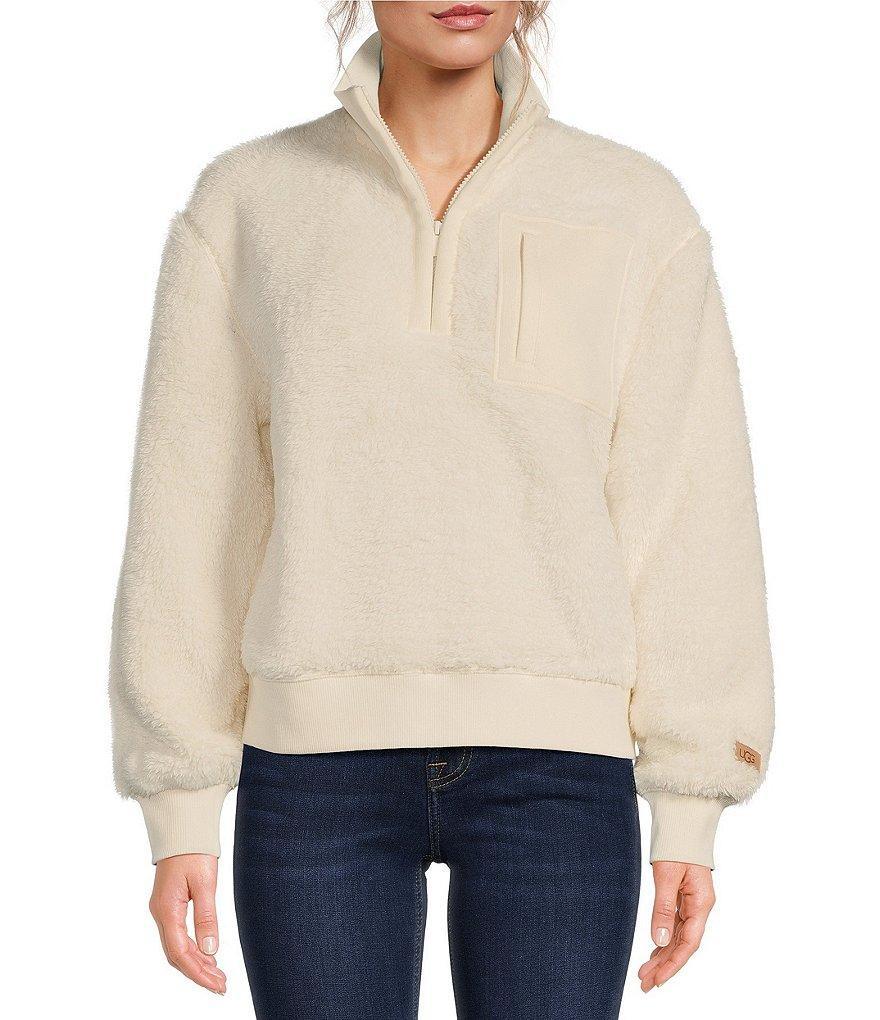 UGG Janeann Plush Fleece Stand Collar Half-Zip Sweater Product Image