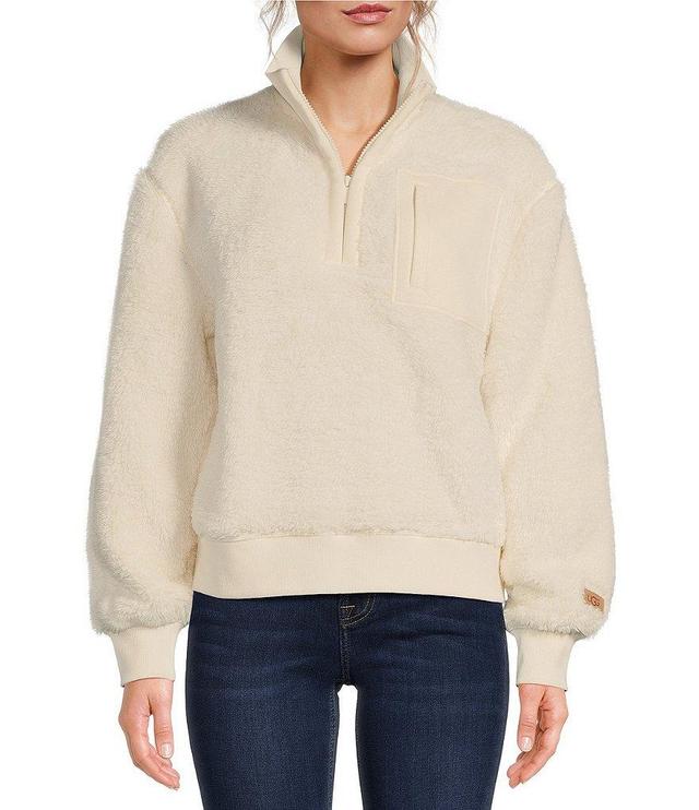 UGG Janeann Plush Fleece Stand Collar Half-Zip Sweater Product Image