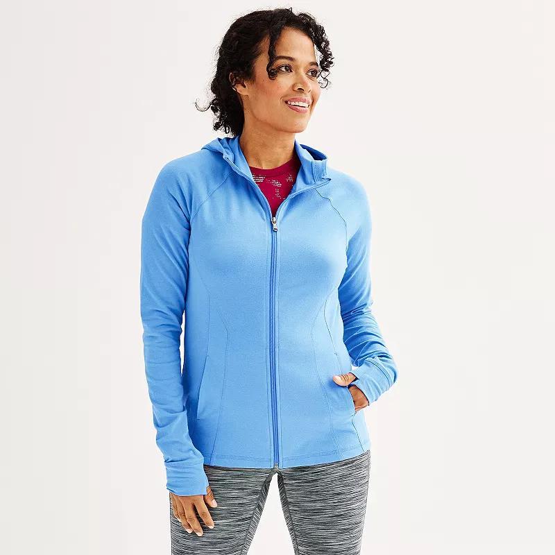 Petite Tek Gear Essential Hooded Jacket, Womens Blue Romance Product Image