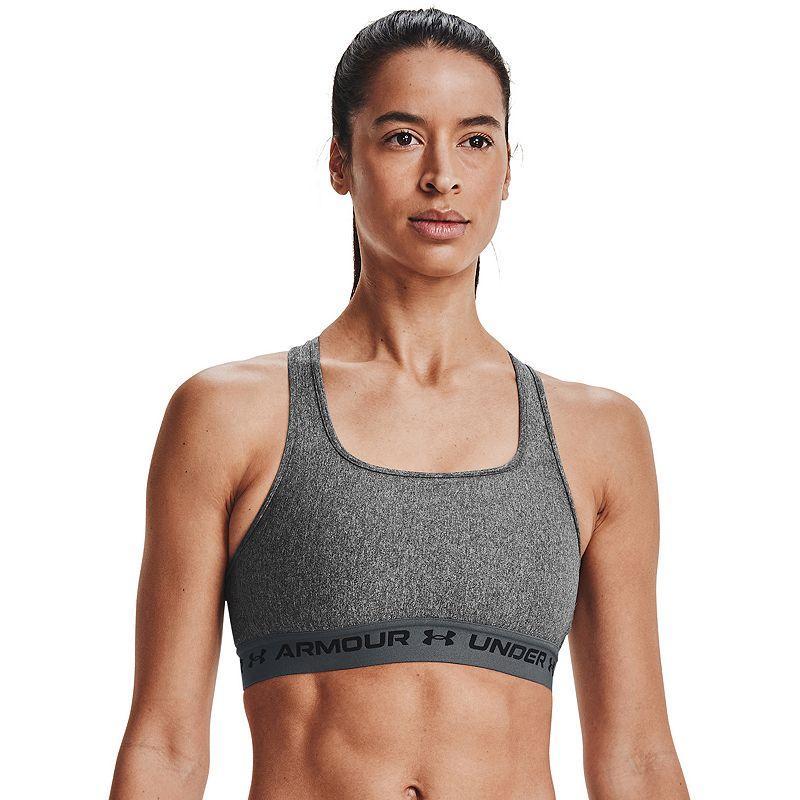 Under Armour Crossback 2.0 Medium-Impact Sports Bra, Womens Grey Product Image