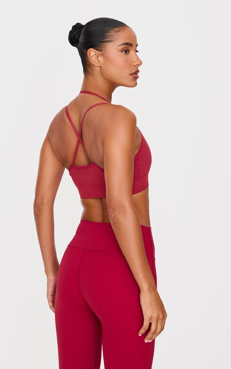 Dark Red Double Layered Sports Bra Product Image