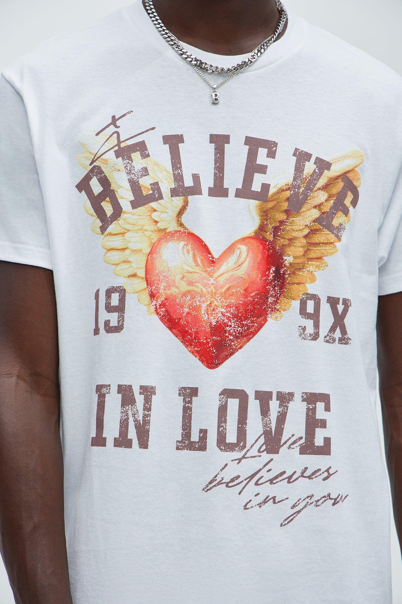 Believe In Love Short Sleeve Tee - White Product Image