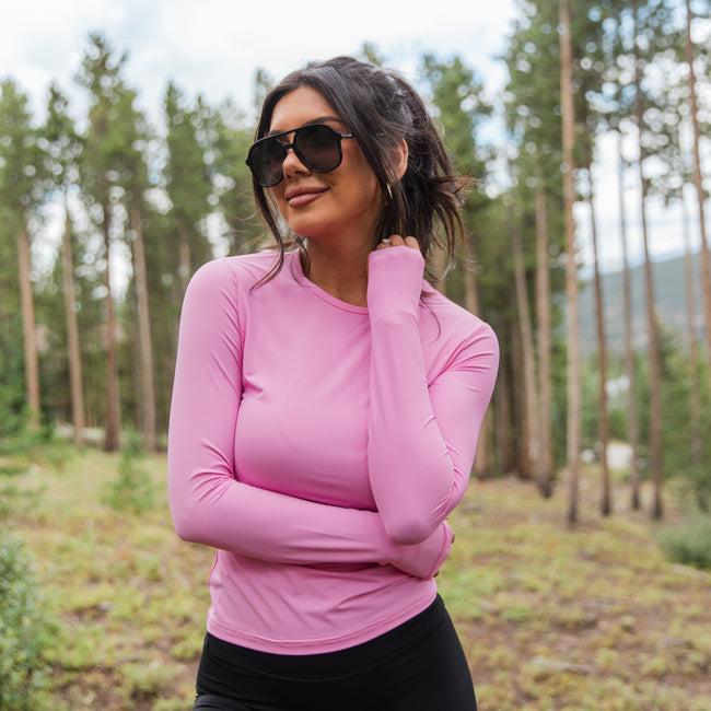 A Lovely Life Pink Fitted Long Sleeve Layering Tee Product Image