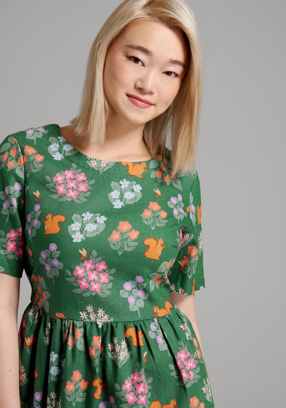 Flower Squirrel A-Line Dress Product Image