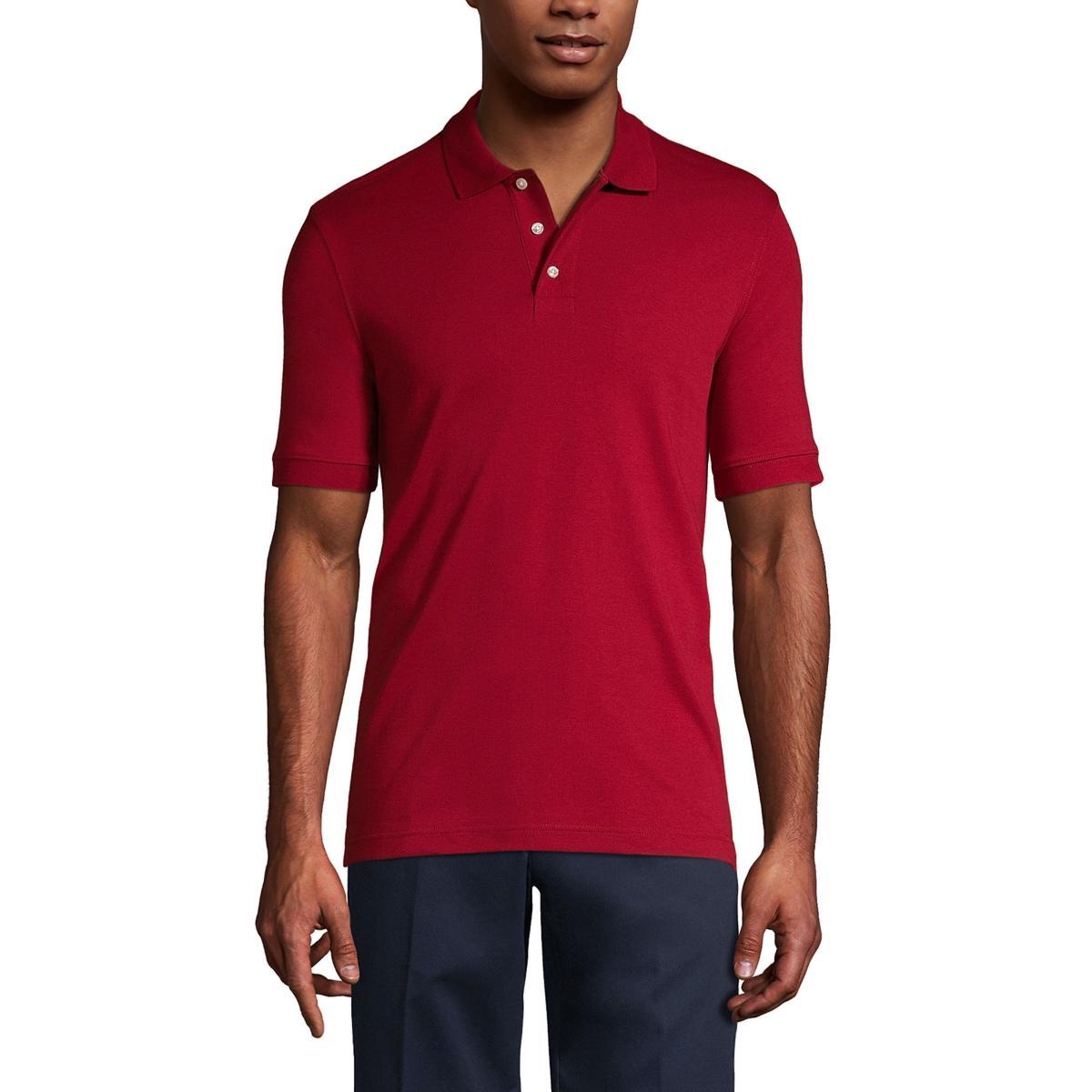 Men's Short Sleeve Interlock Polo Shirt - Lands' End Product Image