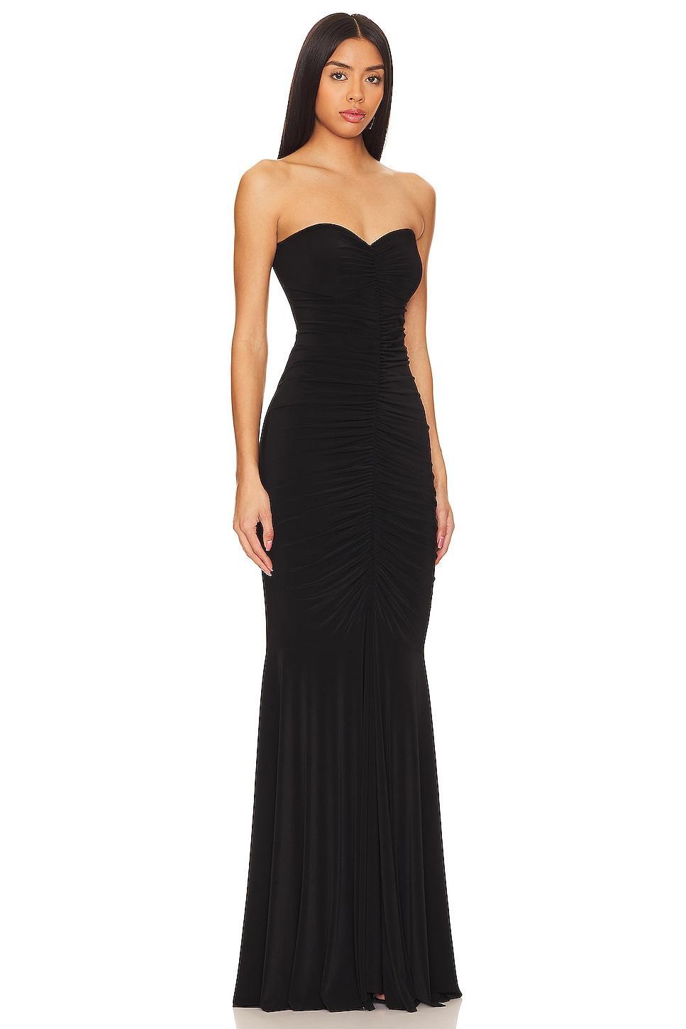 Strapless Shirred Front Fishtail Gown Norma Kamali Product Image