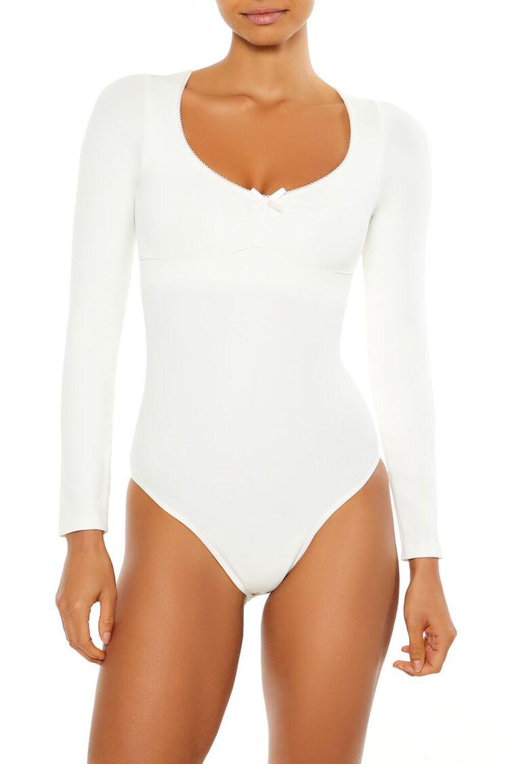 Seamless Scoop-Neck Bow Bodysuit | Forever 21 Product Image