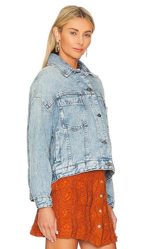 Free People Opal Swing Point Collar Long Sleeve Dropped Shoulder Denim Jacket Product Image