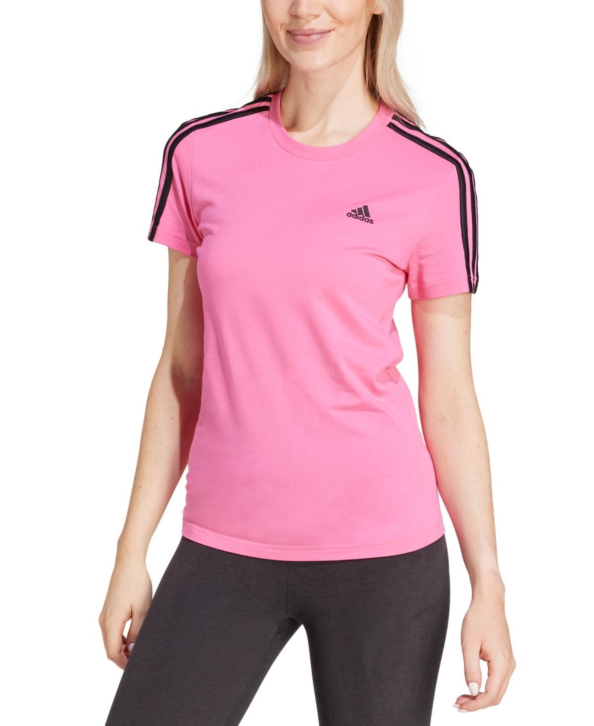 adidas Womens Essentials Cotton 3 Stripe T-Shirt Product Image