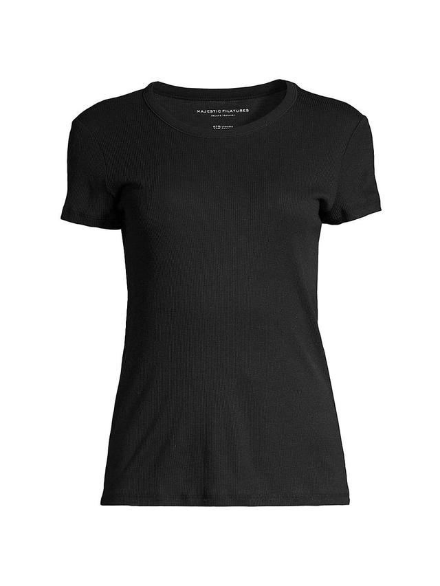 Womens Cotton-Blend Crewneck Short-Sleeve T-Shirt Product Image