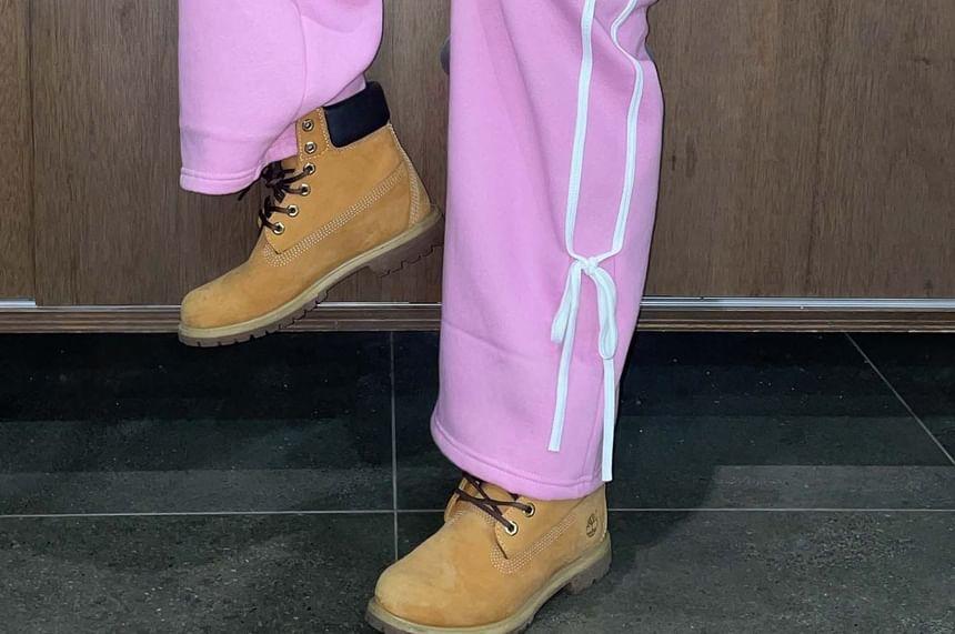 Drawstring Waist Bow Sweatpants Product Image