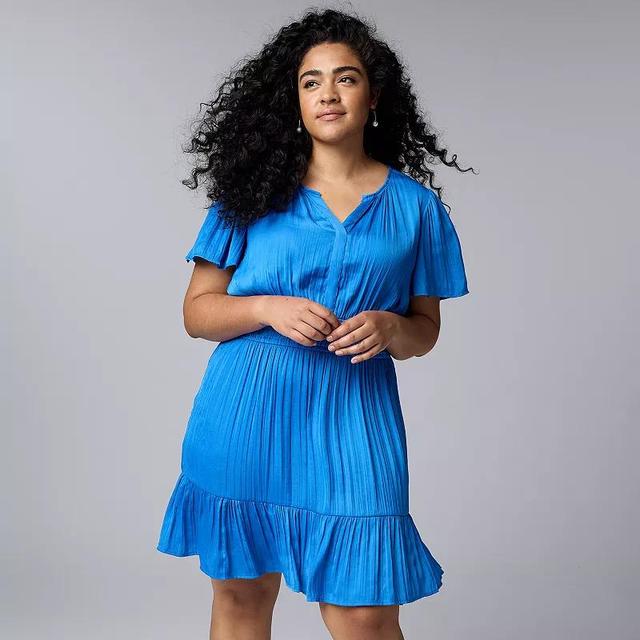 Plus Size Simply Vera Vera Wang A-Line Mini Dress, Womens Product Image