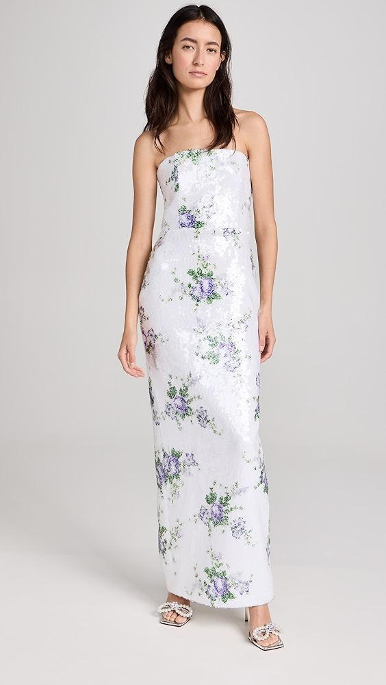 Tanner Fletcher Marilyn Floral Sequin Strapless Dress | Shopbop product image