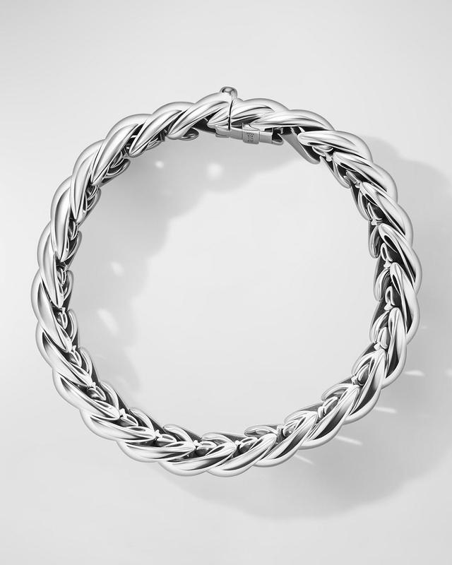 Womens Sculpted Cable Bracelet in Sterling Silver Product Image