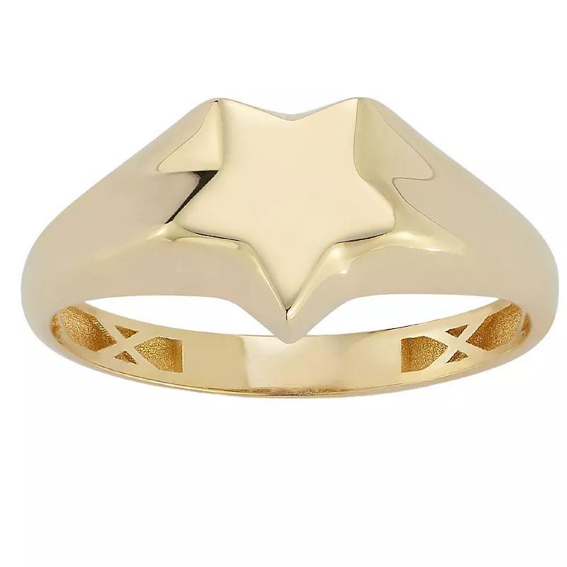 LUMINOR GOLD 14k Gold Star Signet Ring, Womens Product Image