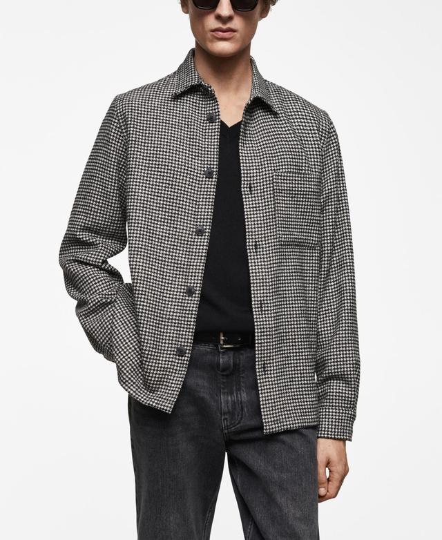 MANGO MAN - Houndstooth overshirt blackMen Product Image