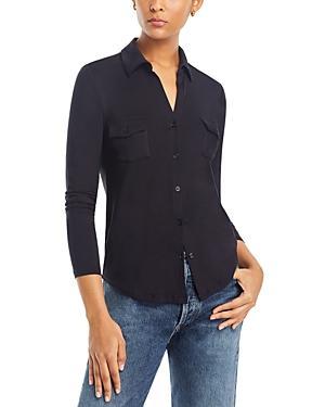 Womens Soft Touch Long-Sleeve Pocket Shirt Product Image