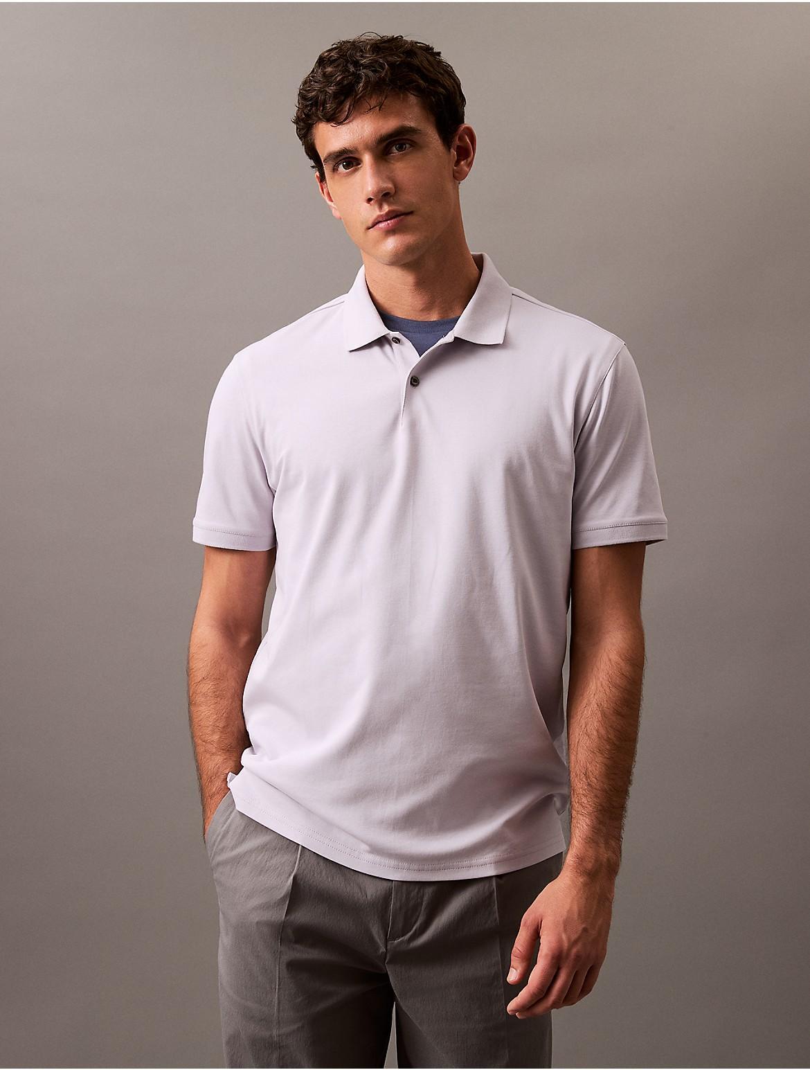 Calvin Klein Mens Liquid Touch Polo Shirt - Blue - L Product Image