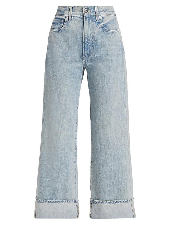 Womens Taylor Wide-Leg Cuffed Jeans Product Image