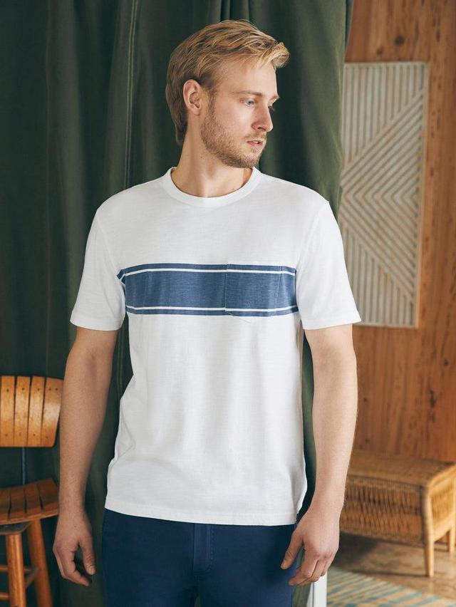 Surf Stripe Sunwashed Tee (Tall) - White Product Image