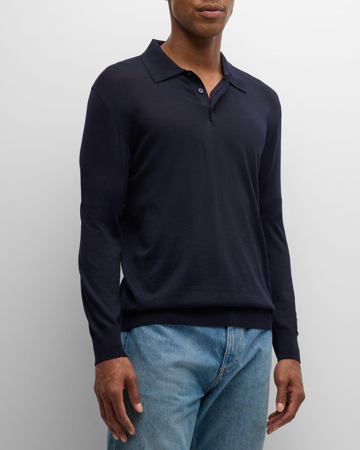 Mens Wool Knit Polo Shirt product image