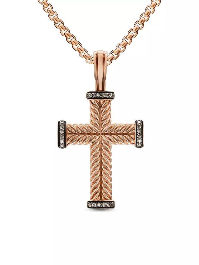 Chevron Cross Pendant in 18K Rose Gold Product Image