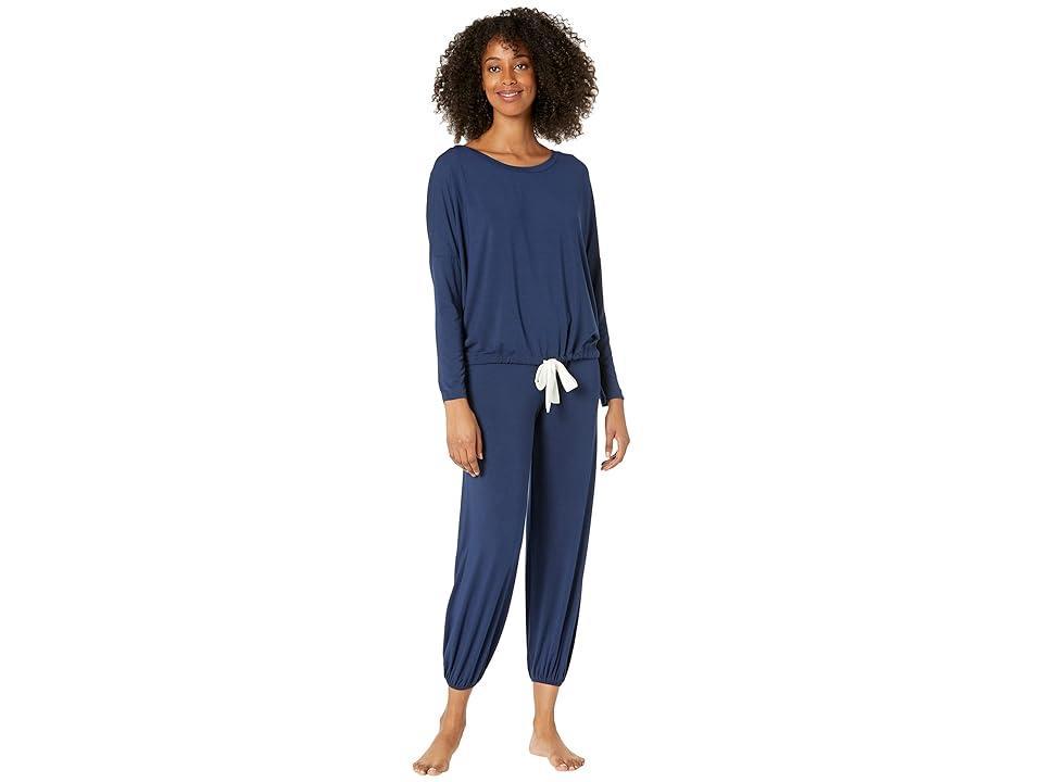 Eberjey Gisele Slouchy Pajama Set (Navy/Ivory) Women's Pajama Sets Product Image